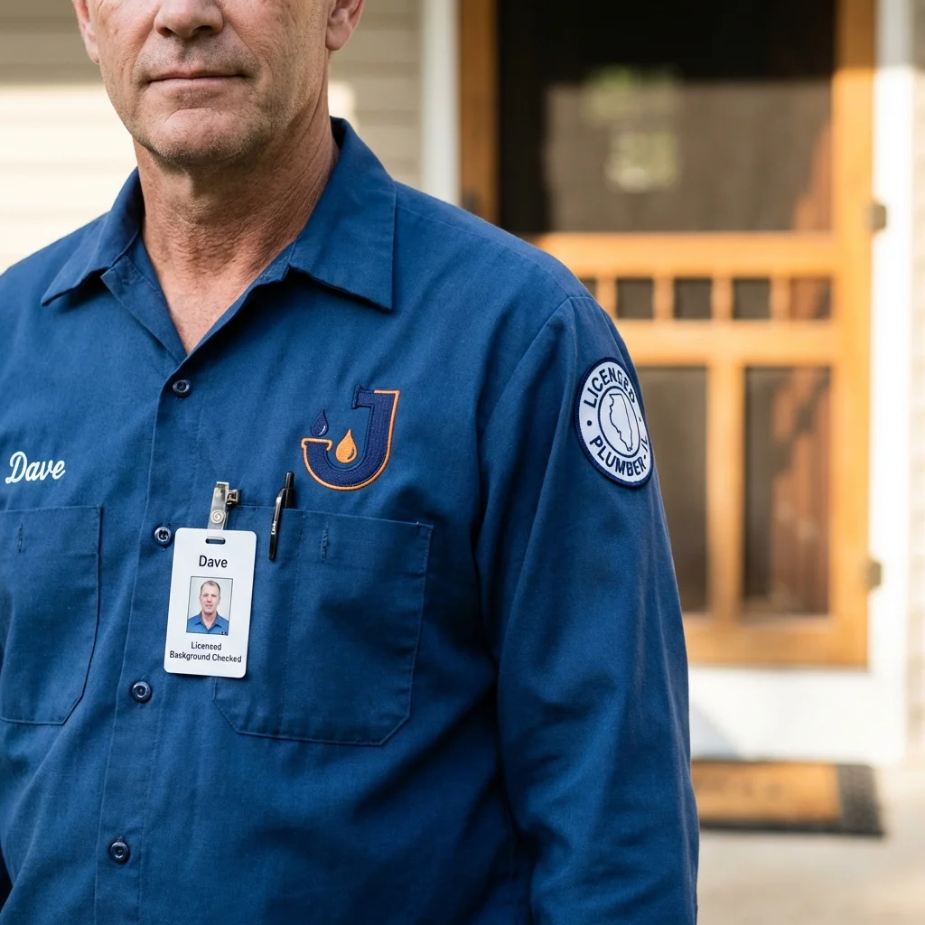 Licensed plumber showing ID badge in High Springs, FL